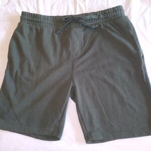 No Boundaries Men's Olive Drawstring Athletic Shorts M (32-34) Pockets Workout